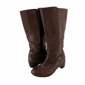 Clarks Womens Wyld Polka Bow Tall Riding Boot 6